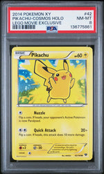 2014 Pokemon XY Lego Movie Exclusive Pikachu-Cosmos Holo #42 PSA 8