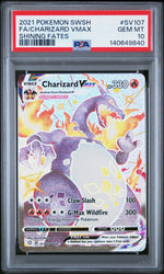 2021 Pokemon Sword and Shield Shining Fates Shiny Vault Charizard Vmax #SV107 PSA 10