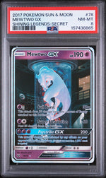 2017 Pokemon Sun and Moon Shining Legends Secret Rare Mewtwo Gx #78 PSA 8