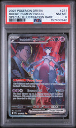 2025 Pokemon Scarlet and Violet Destined Rivals Special Illustration Rare Team Rocket's Mewtwo Ex #231 PSA 8