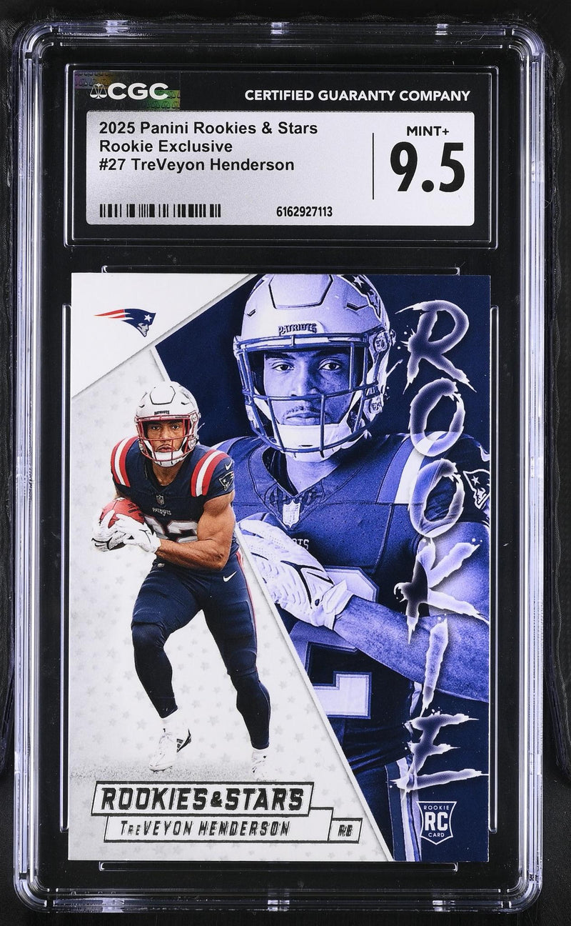 2025 Rookies & Stars #27 TreVeyon Henderson Rookie Exclusive CGC 9.5