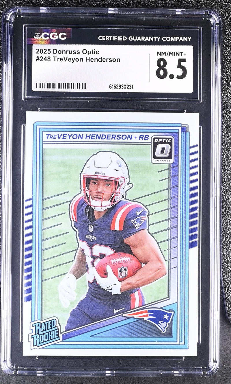 2025 Donruss Optic #248 TreVeyon Henderson Rated Rookie CGC 8.5