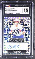 2025 Mosaic #RS-WCL Will Campbell Rookie Scripts CGC 10