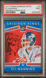 2017 Panini Donruss Optic Gridiron Kings Blue Eli Manning #10 /149 PSA 9