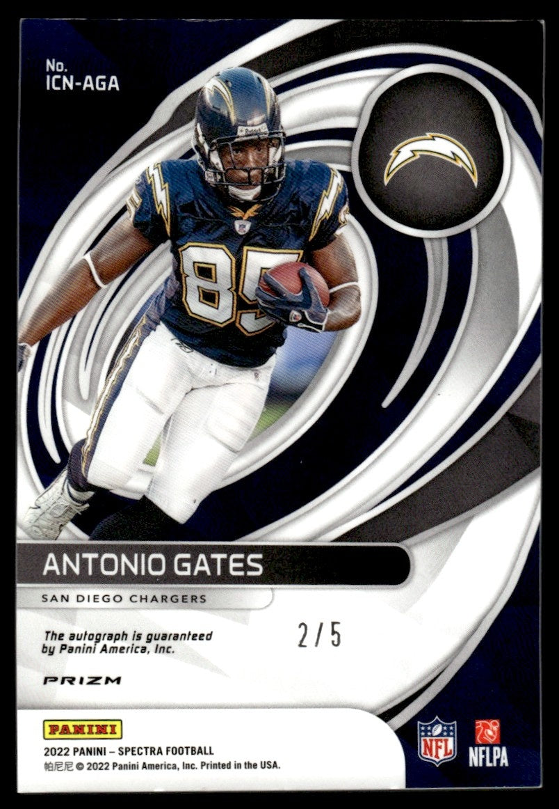 2022 Panini Spectra Icons Antonio Gates #ICN-AGA Auto Prizm /5