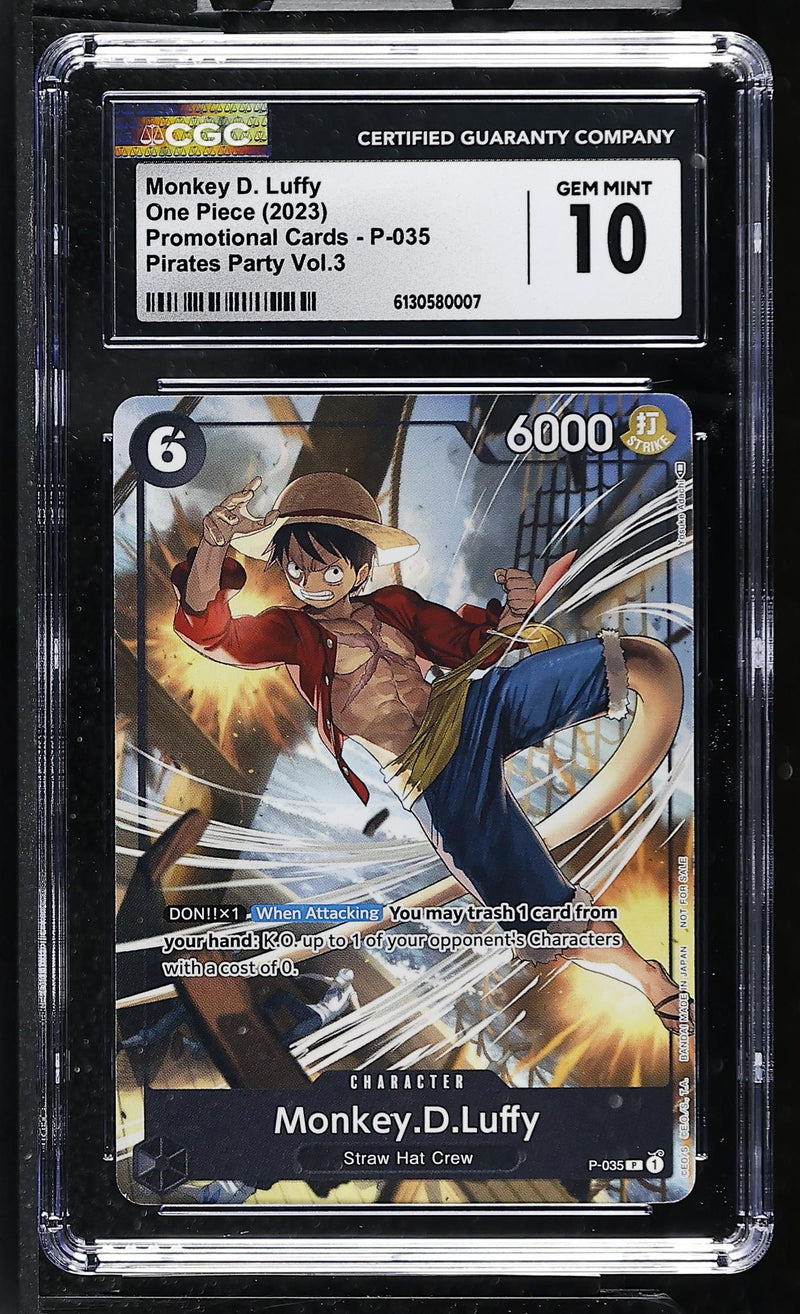 One Piece 2023 Pirates Party Vol.3 Monkey D. Luffy #P-035 Gem Mint 10 CGC