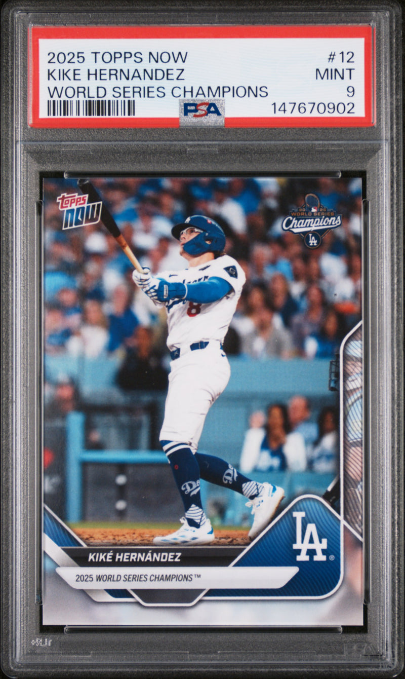 2025 Topps Now World Series Champions Kike Hernandez #WS12 /118459 PSA 9