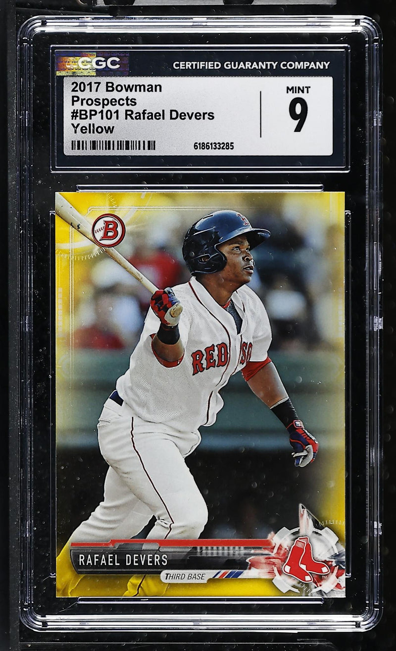2017 Bowman Prospects Rafael Devers Yellow #BP101 CGC 9 Mint