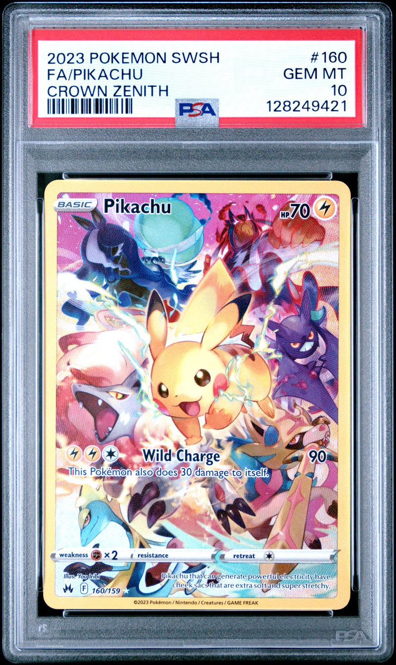 2023 Pokemon Sword and Shield Crown Zenith Pikachu #160 PSA 10