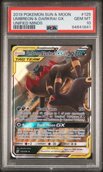 2019 Pokemon Sun and Moon Unified Minds Darkrai/Umbreon Gx #125 PSA 10