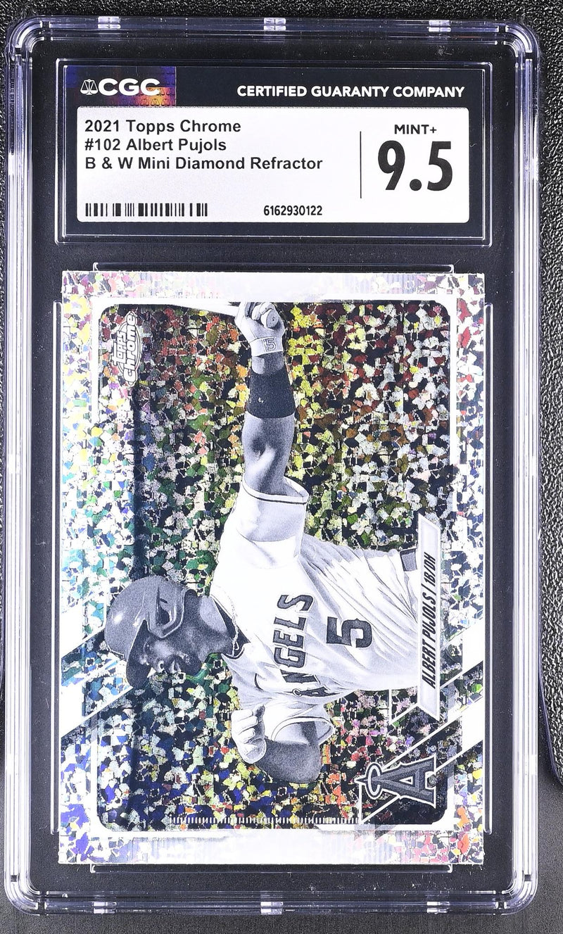 2021 Topps Chrome Albert Pujols #102 B & W Mini Diamond Refractor CGC 9.5