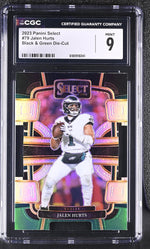 2023 Panini Select Jalen Hurts #79 Concourse Black & Green Die-Cut CGC 9