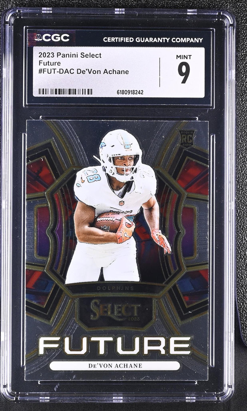2023 Panini Select Future De'Von Achane #FUT-DAC Rookie CGC 9