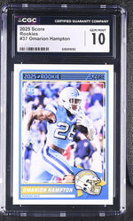 2025 Panini Score Omarion Hampton #37 Rookie CGC 10
