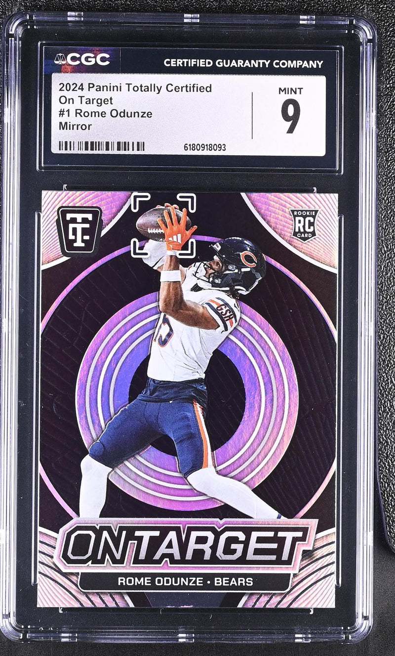 2024 Panini Totally Certified On Target Mirror Rome Odunze #1 Rookie CGC 9