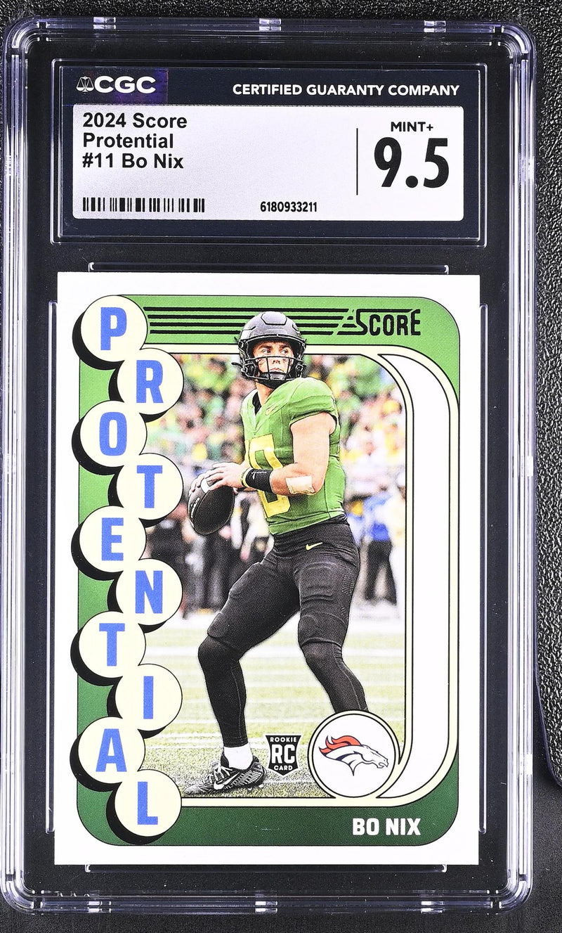 2024 Score Protenial #11 Bo Nix RC CGC 9.5