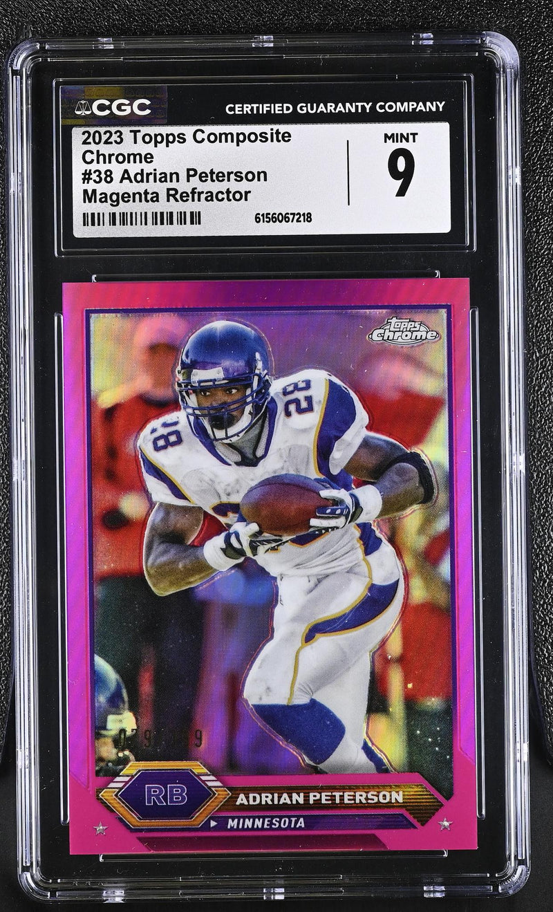 2023 Topps Composite Chrome Adrian Peterson #38 Magenta Refractor CGC 9