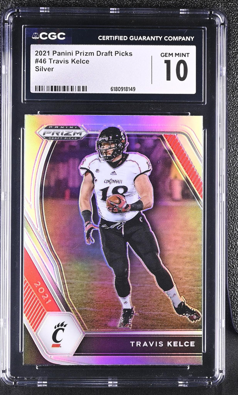 2021 Panini Prizm Draft Picks Travis Kelce #46 Silver CGC 10
