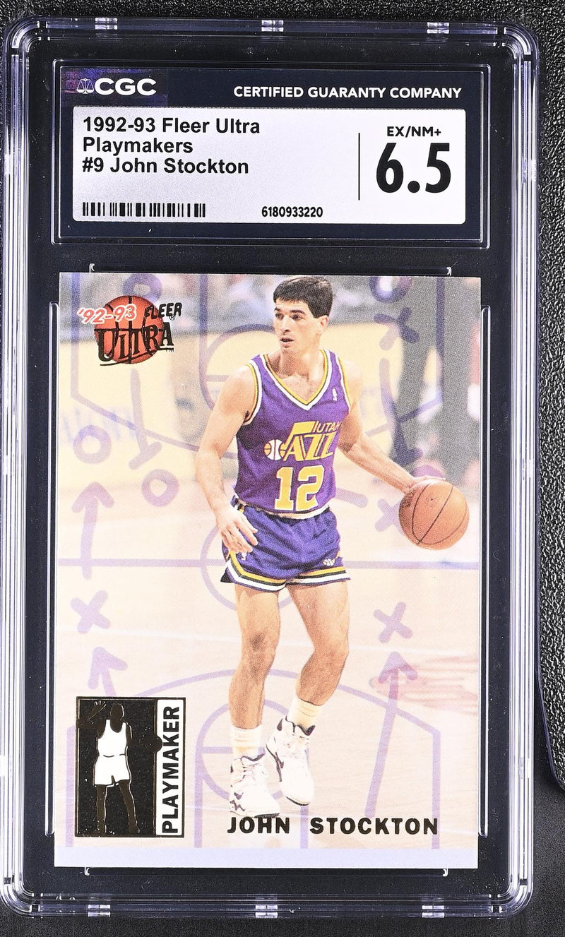 1992-93 Fleer Ultra John Stockton #9 Playmakers CGC 6.5