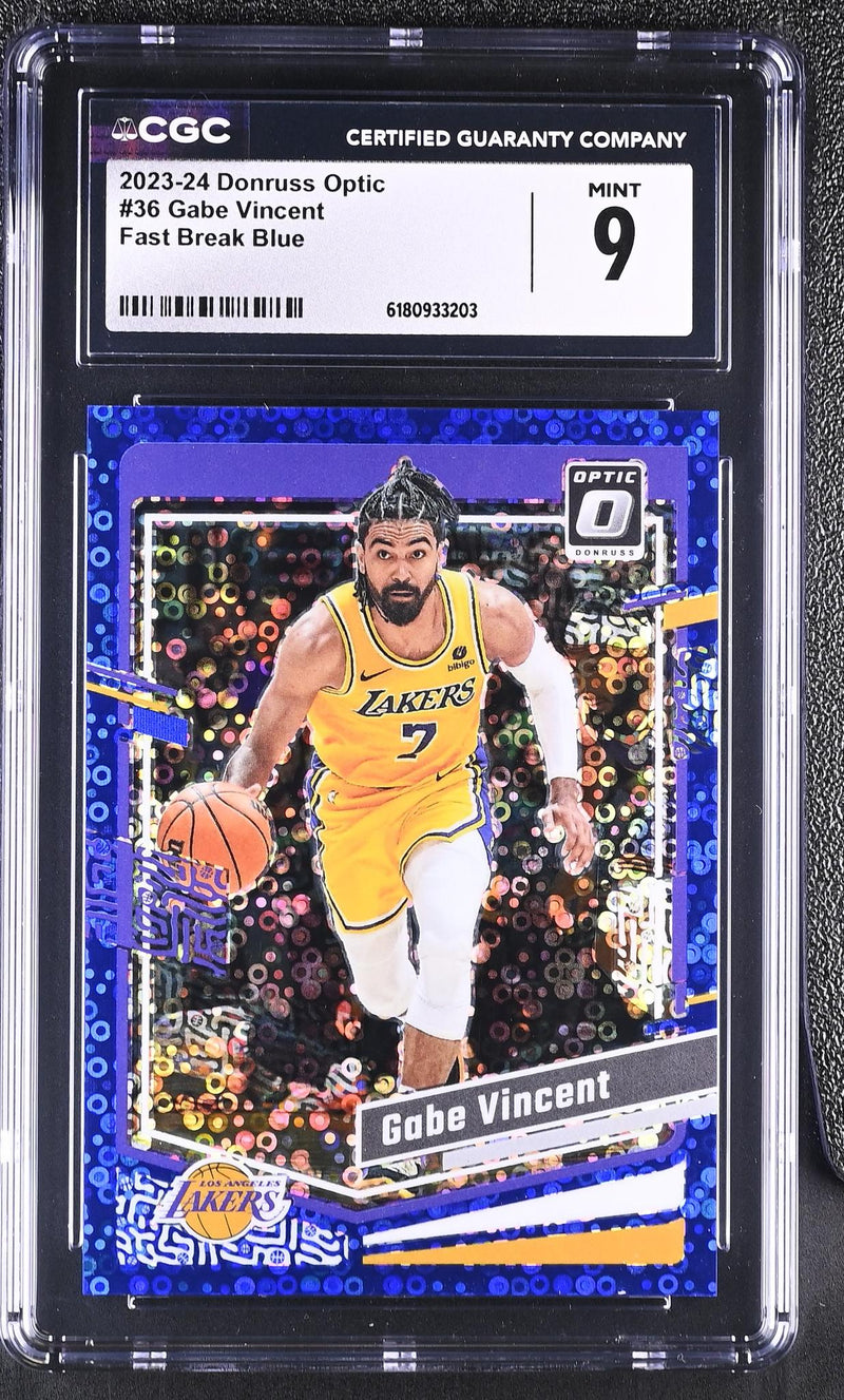 2023-24 Panini Donruss Optic Gabe Vincent #36 Fast Break Blue 10/49 CGC 9