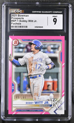 2021 Bowman Prospects Bobby Witt Jr. #BP-1 Fuchsia /299 CGC 9