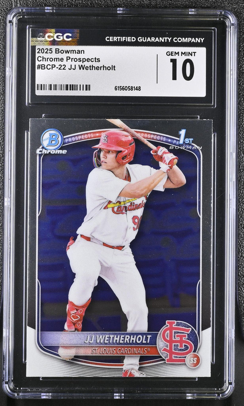2025 Bowman Chrome Prospects JJ Wetherholt #BCP-22 1st Bowman CGC 10