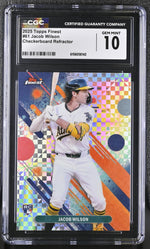 2025 Topps Finest Jacob Wilson #61 Checkerboard Refractor RC CGC 10