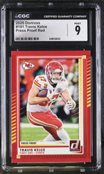 2025 Donruss Travis Kelce #191 Press Proof Red CGC