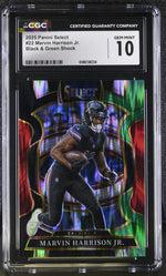 2025 Panini Select Marvin Harrison Jr. #22 Rookie Black & Green Shock Concourse CGC 10