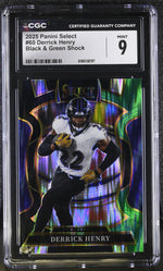 2025 Panini Select Derrick Henry #60 Black & Green Shock CGC 9