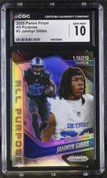 2025 Panini Prizm All Purpose Jahmyr Gibbs #3 NFL Detroit Lions CGC 10