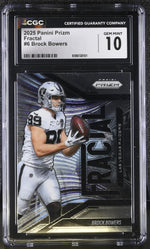 2025 Panini Prizm Fractal Brock Bowers #6 Rookie CGC 10