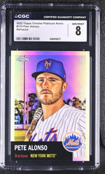 2022 Topps Chrome Platinum Anniversary Pete Alonso #375 Refractor CGC 8