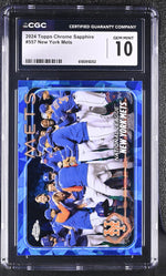 2024 Topps Chrome Sapphire New York Mets #557 CGC 10