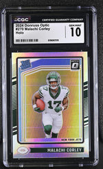2024 Donruss Optic Malachi Corley #270 Rated Rookie Holo CGC 10