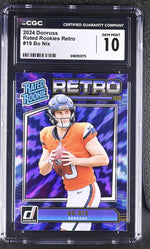 2024 Donruss Rated Rookies Retro Bo Nix #19 CGC 10