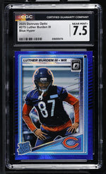 2025 Panini Donruss Optic Luther Burden III #275 Rated Rookie Blue Hyper CGC 7.5
