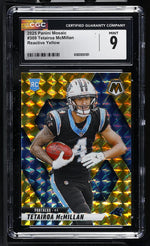 2025 Panini Mosaic Tetairoa McMillan #309 Reactive Yellow RC CGC 9