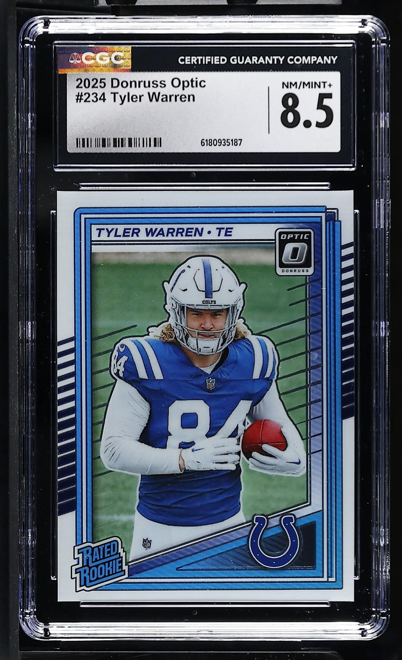 2025 Donruss Optic Tyler Warren #234 Rated Rookie CGC 8.5