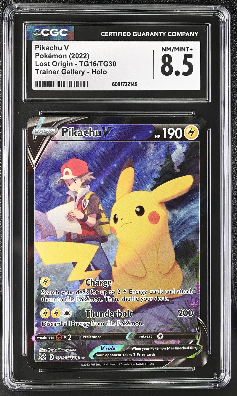 Pokémon Lost Origin Pikachu V TG16/TG30 Trainer Gallery Holo CGC 8.5