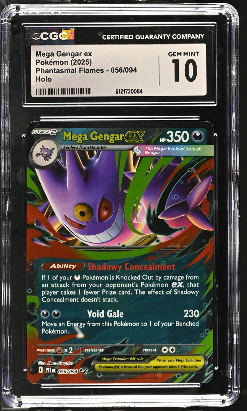 2025 Pokemon Phantasmal Flames Mega Gengar ex #056/094 Holo CGC 10