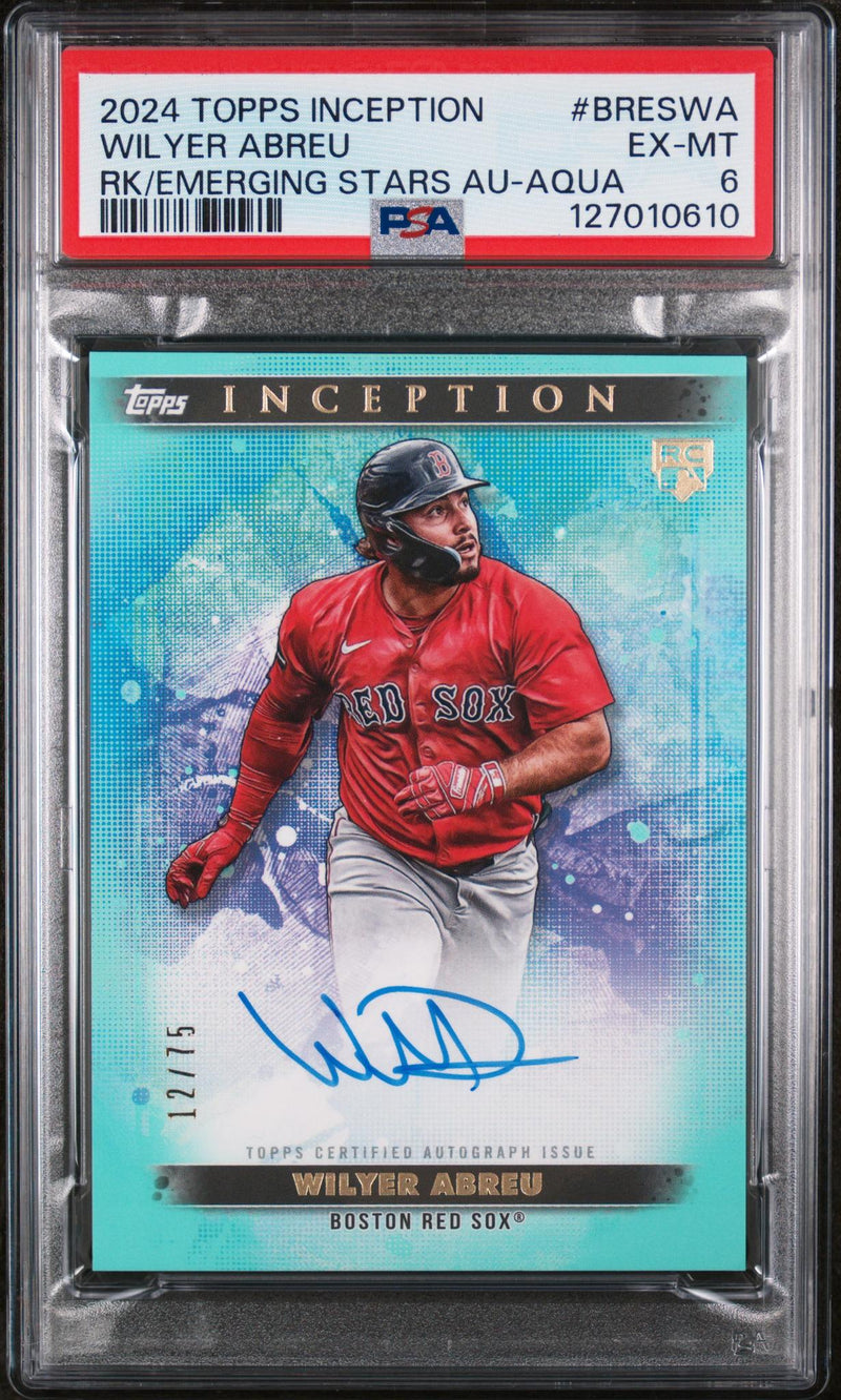 2024 Topps Inception Base Rookie and Emerging Star Autographs Aqua Wilyer Abreu #BRESWA /75 PSA 6