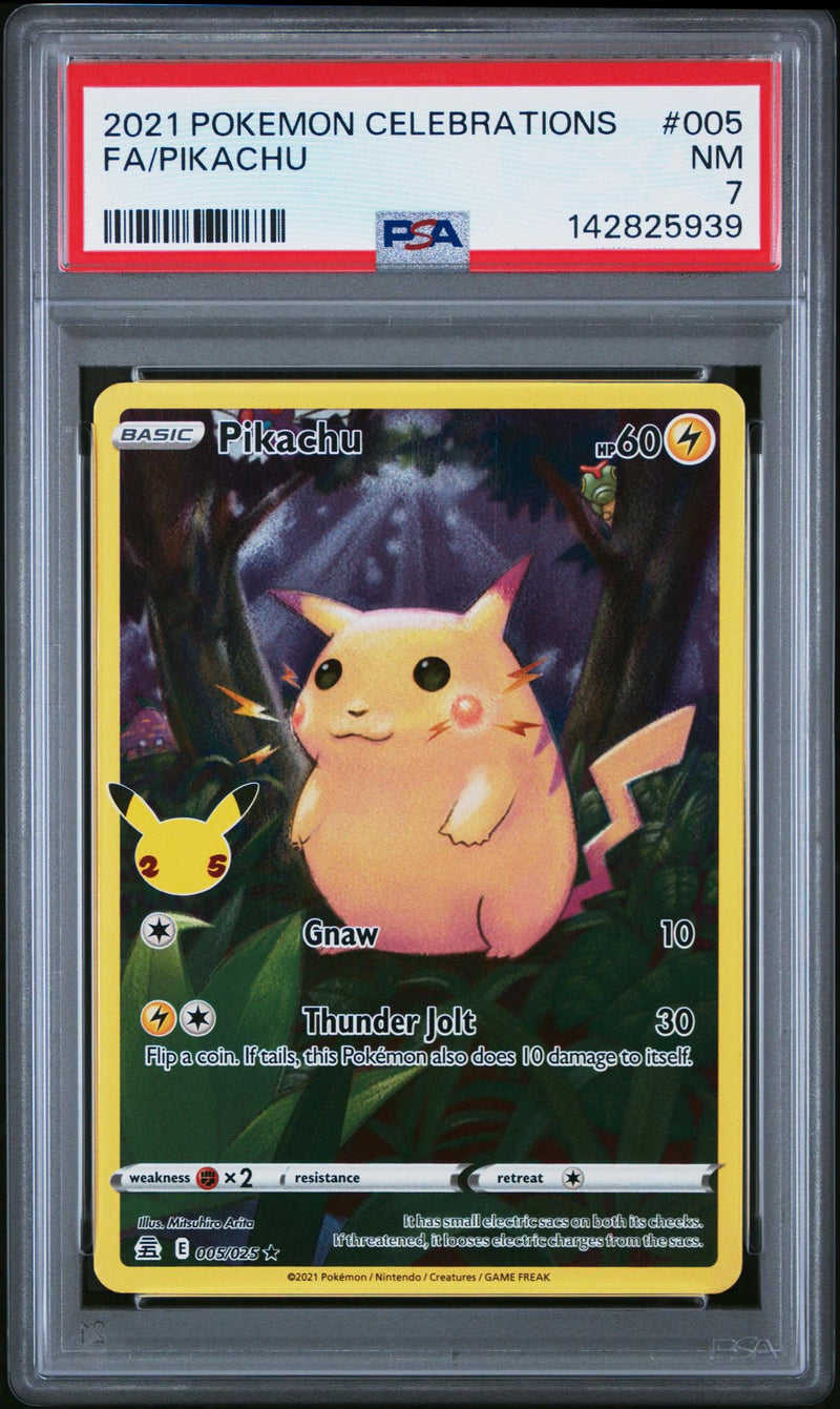 2021 Pokemon Sword and Shield Celebrations Pikachu #005 PSA 7