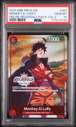 2024 One Piece Online Regionals Pack Volume 2 Monkey D. Luffy #001 PSA 10