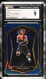 2020-21 Panini Select Tyrese Maxey #174 Blue Premier Level RC CGC 9