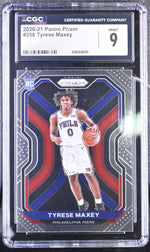 2020-21 Panini Prizm Tyrese Maxey #256 Rookie CGC 9