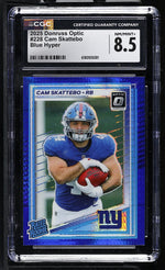 2025 Panini Donruss Optic Cam Skattebo #228 Blue Hyper Rated Rookie CGC 8.5