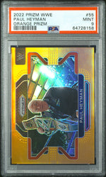 2022 Panini Prizm WWE Orange Prizm Paul Heyman #55 /99 PSA 9