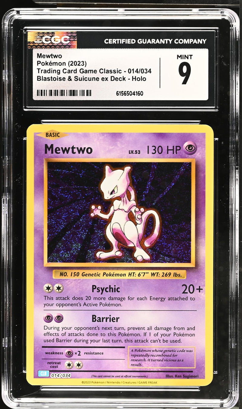 Pokémon Blastoise & Suicune ex Deck Mewtwo #014/034 Holo CGC 9