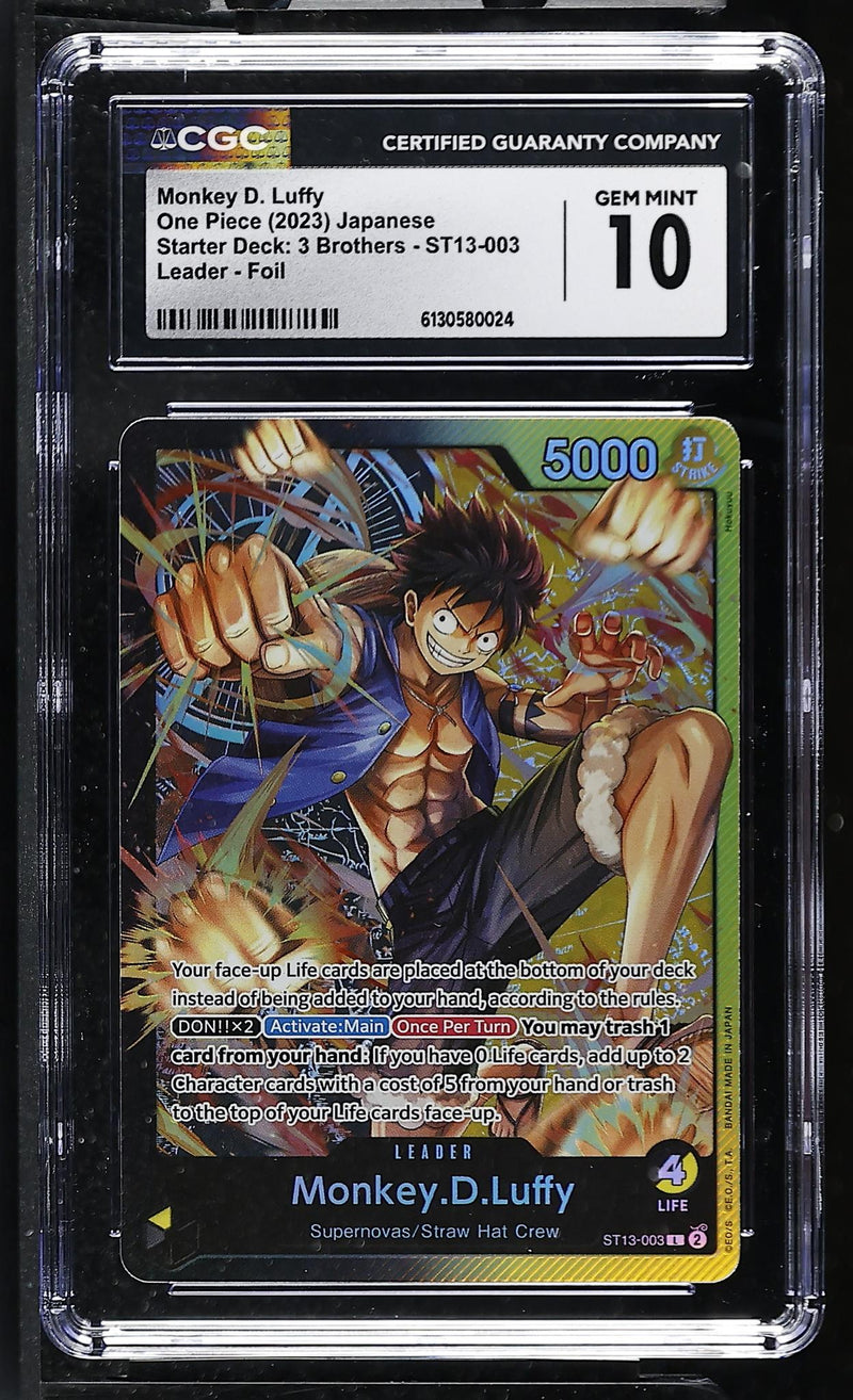 2023 Monkey D. Luffy One Piece ST13-003 Leader Foil CGC 10